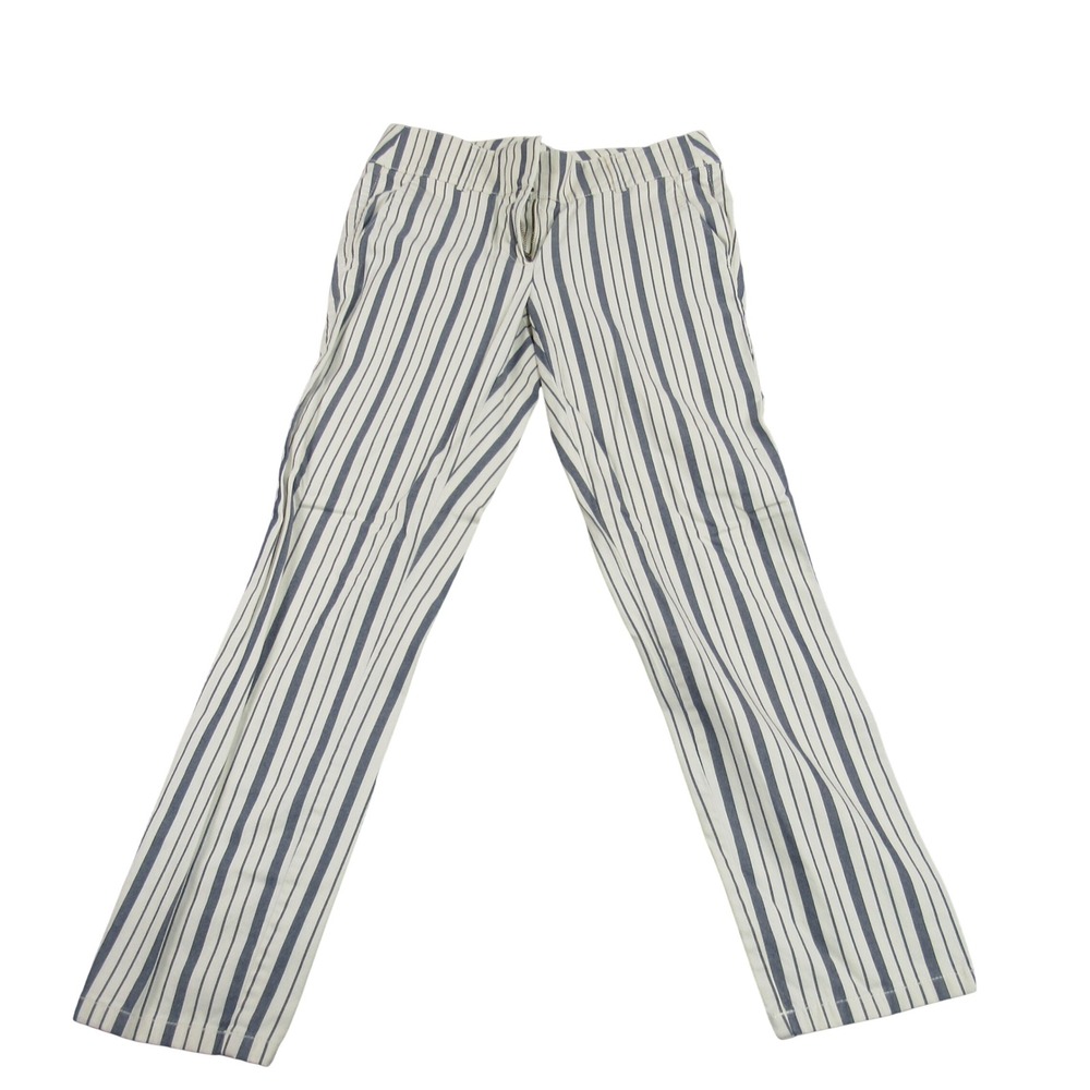Loft Womens Navy Blue White Striped Slim Trousers Pants Size 2 Workwear Nautical